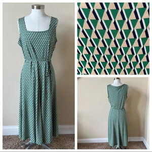 New! SuperFoxx Revolve geo patterned midi dress green NWT 5312